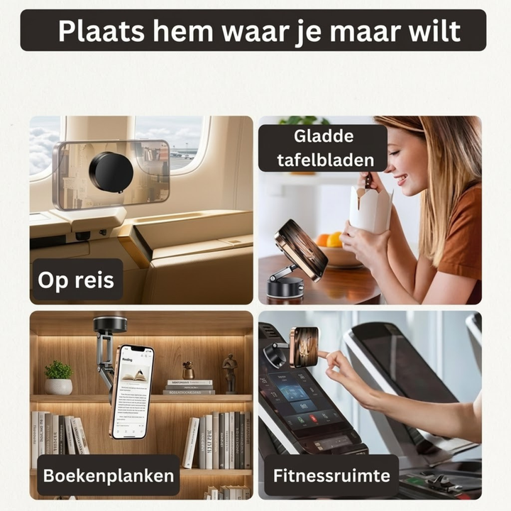 MagnoMount | Magnetische Vacuüm Telefoonhouder Met Maximale Grip