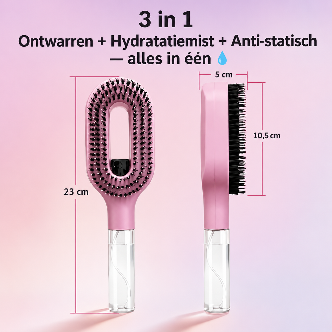 MistBrush | 3-in-1 Haarborstel met Ingebouwde Nevelspray