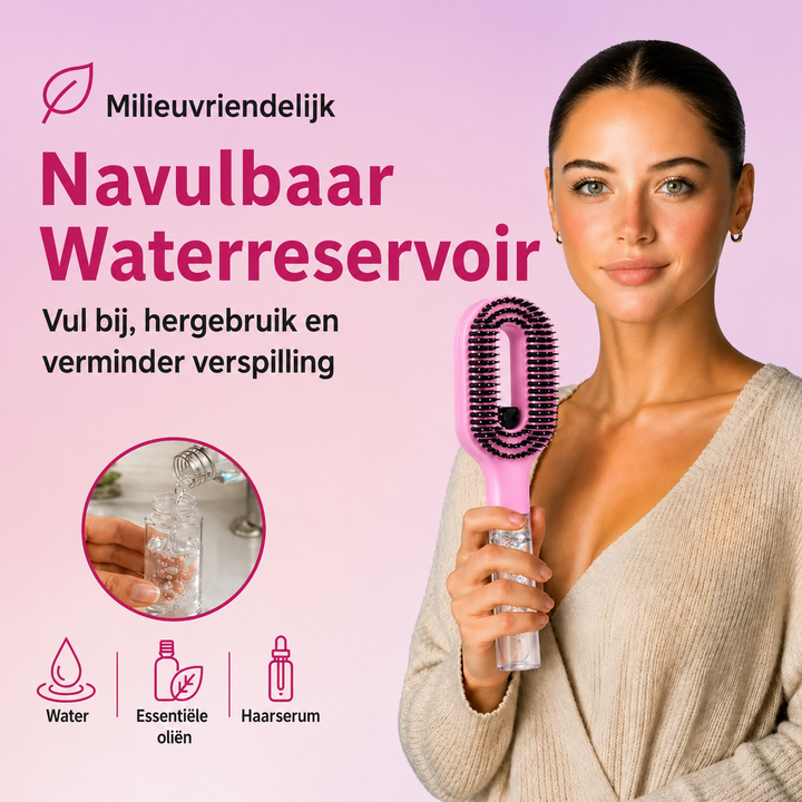 MistBrush | 3-in-1 Haarborstel met Ingebouwde Nevelspray