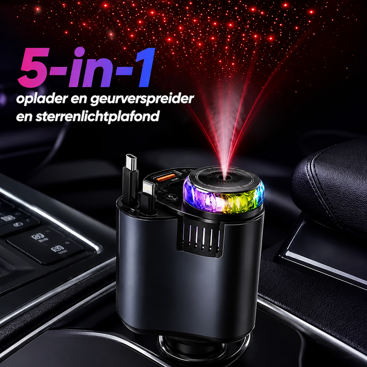 AutoGlow | Auto Snellader Met Sterrenprojector & Geurverspreider