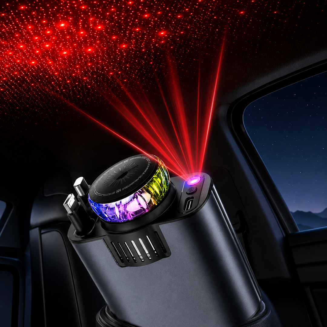 AutoGlow | Auto Snellader Met Sterrenprojector & Geurverspreider