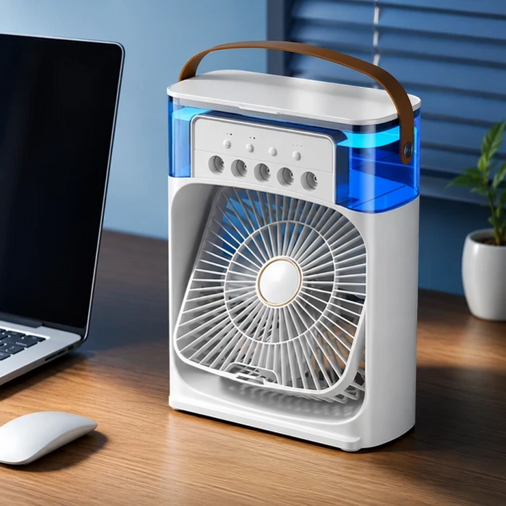 BreezeCool | Draagbare Aircooler met Ventilator, Verneveling & Luchtbevochtiger