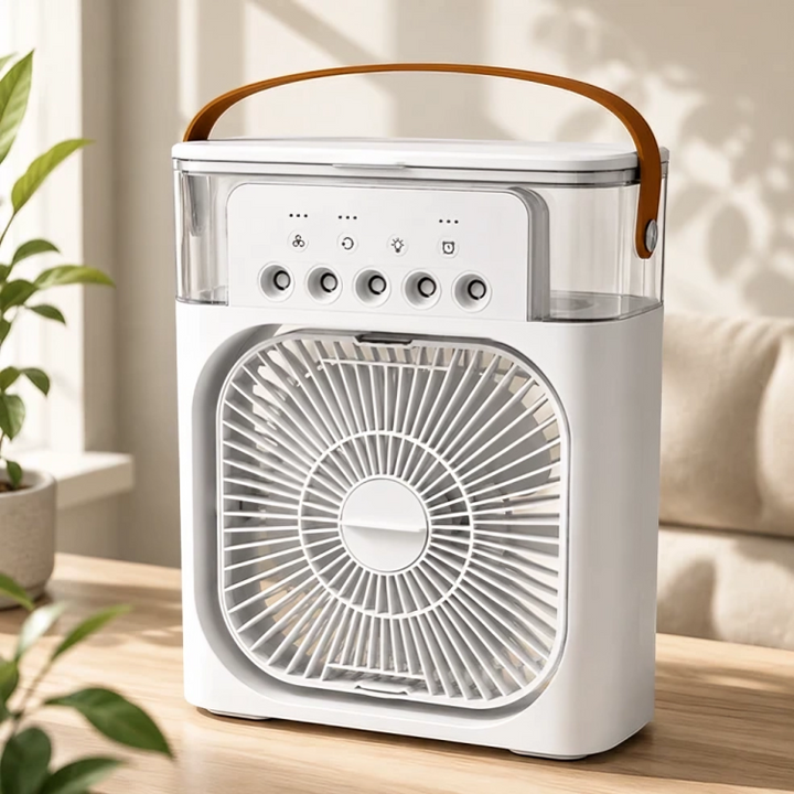 BreezeCool | Draagbare Aircooler met Ventilator, Verneveling & Luchtbevochtiger