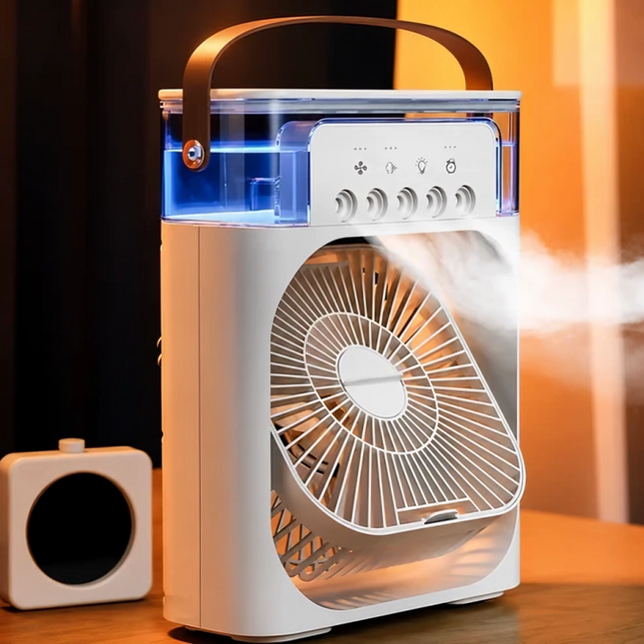 BreezeCool | Draagbare Aircooler met Ventilator, Verneveling & Luchtbevochtiger