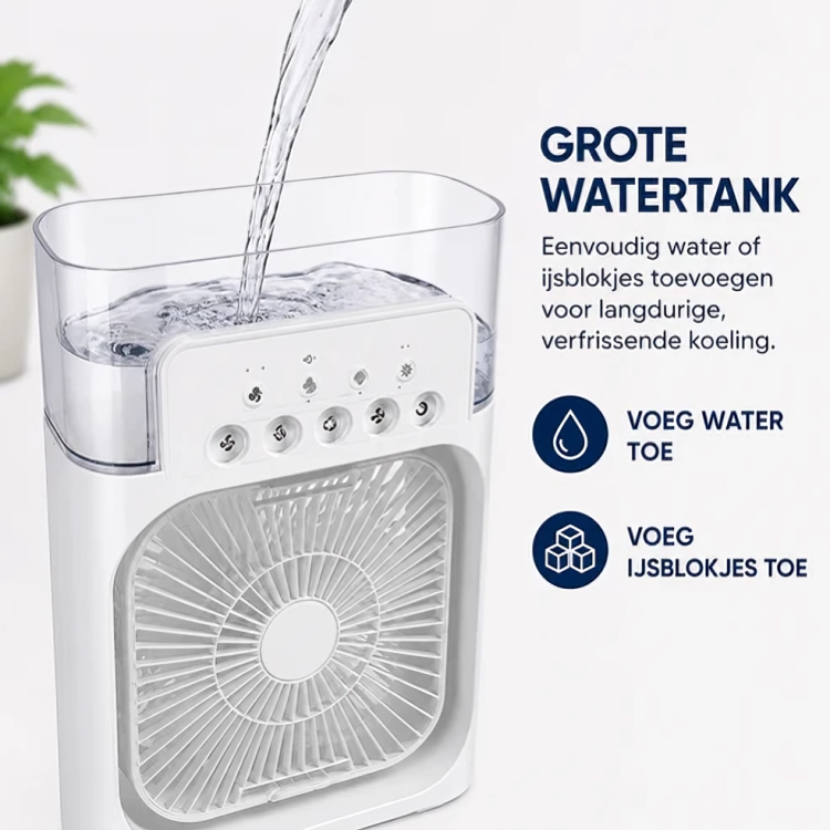BreezeCool | Draagbare Aircooler met Ventilator, Verneveling & Luchtbevochtiger