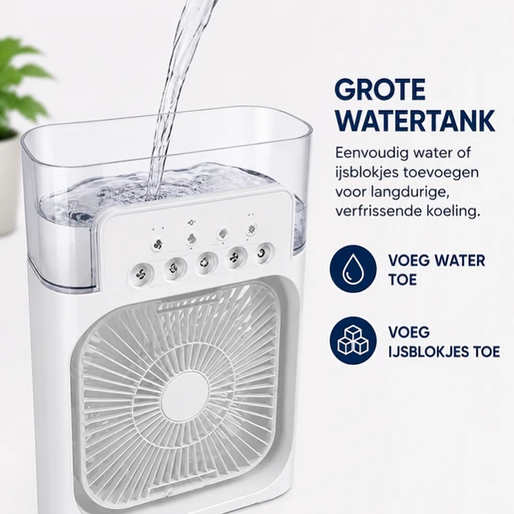 BreezeCool | Draagbare Aircooler met Ventilator, Verneveling & Luchtbevochtiger