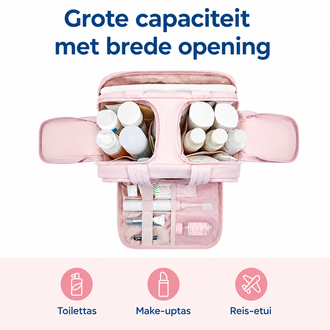 CloudCarry - Luxe Toilettas Met Slimme Indeling