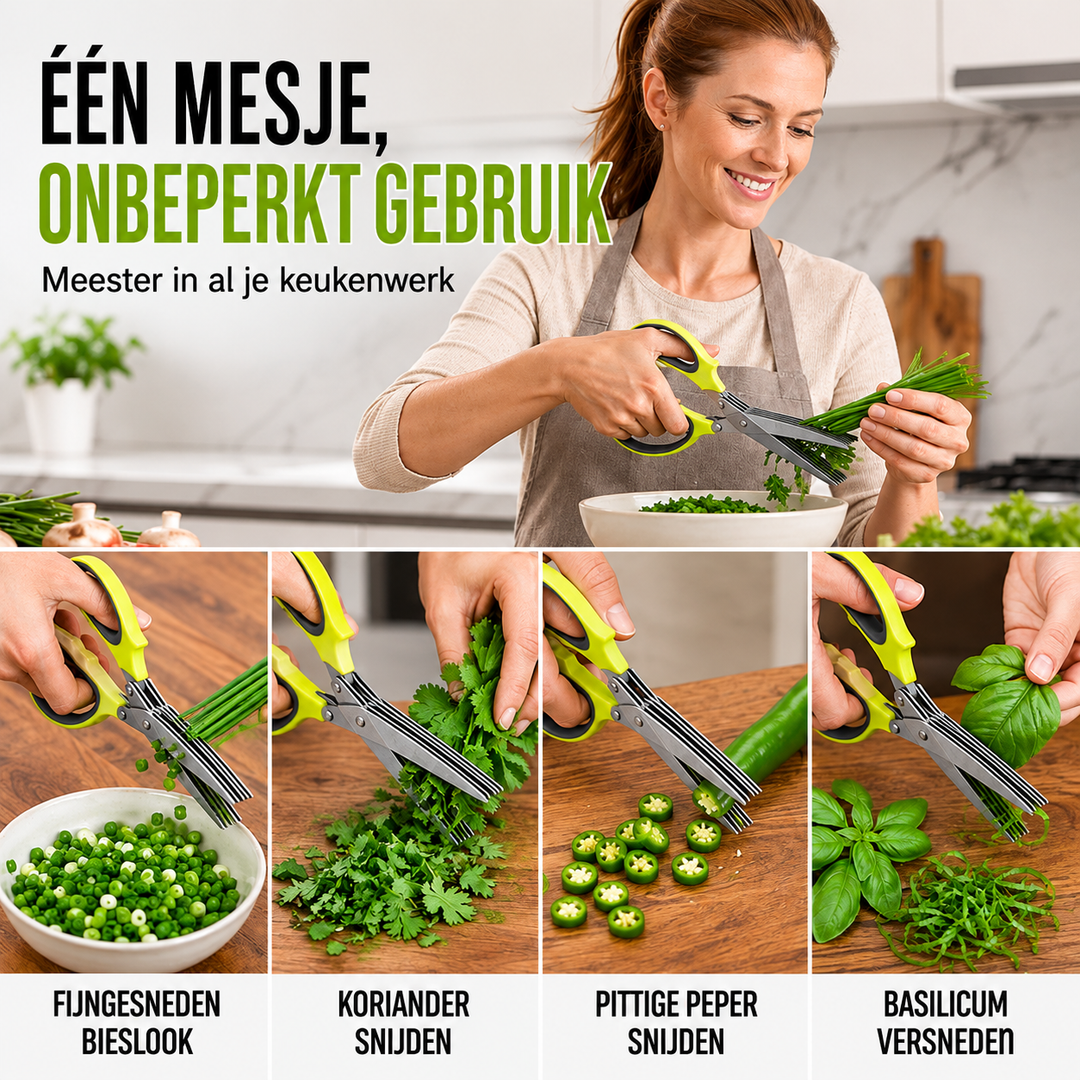 HerbSnip | 5-Bladige Kruidenknipper Voor Snel En Gelijkmatig Snijden