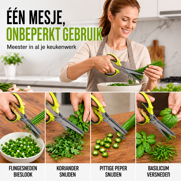 HerbSnip | 5-Bladige Kruidenknipper Voor Snel En Gelijkmatig Snijden