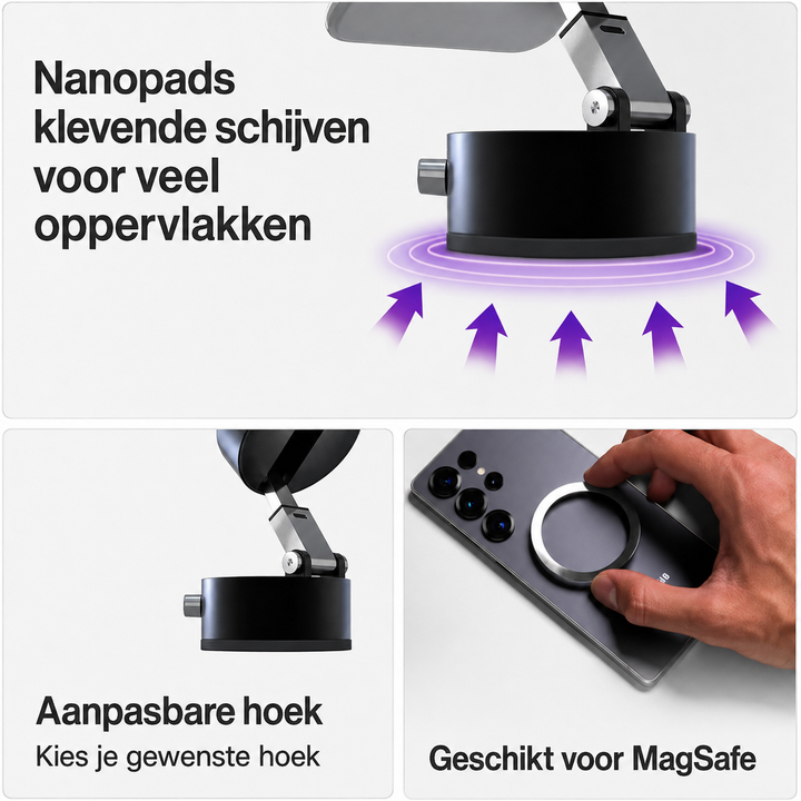 HyperMount | Magnetische Vacuüm Telefoonhouder