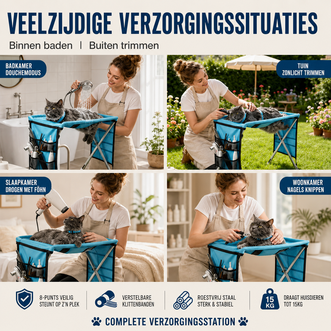 PawGroom | Opvouwbare Verzorgingsplek Voor Huisdieren