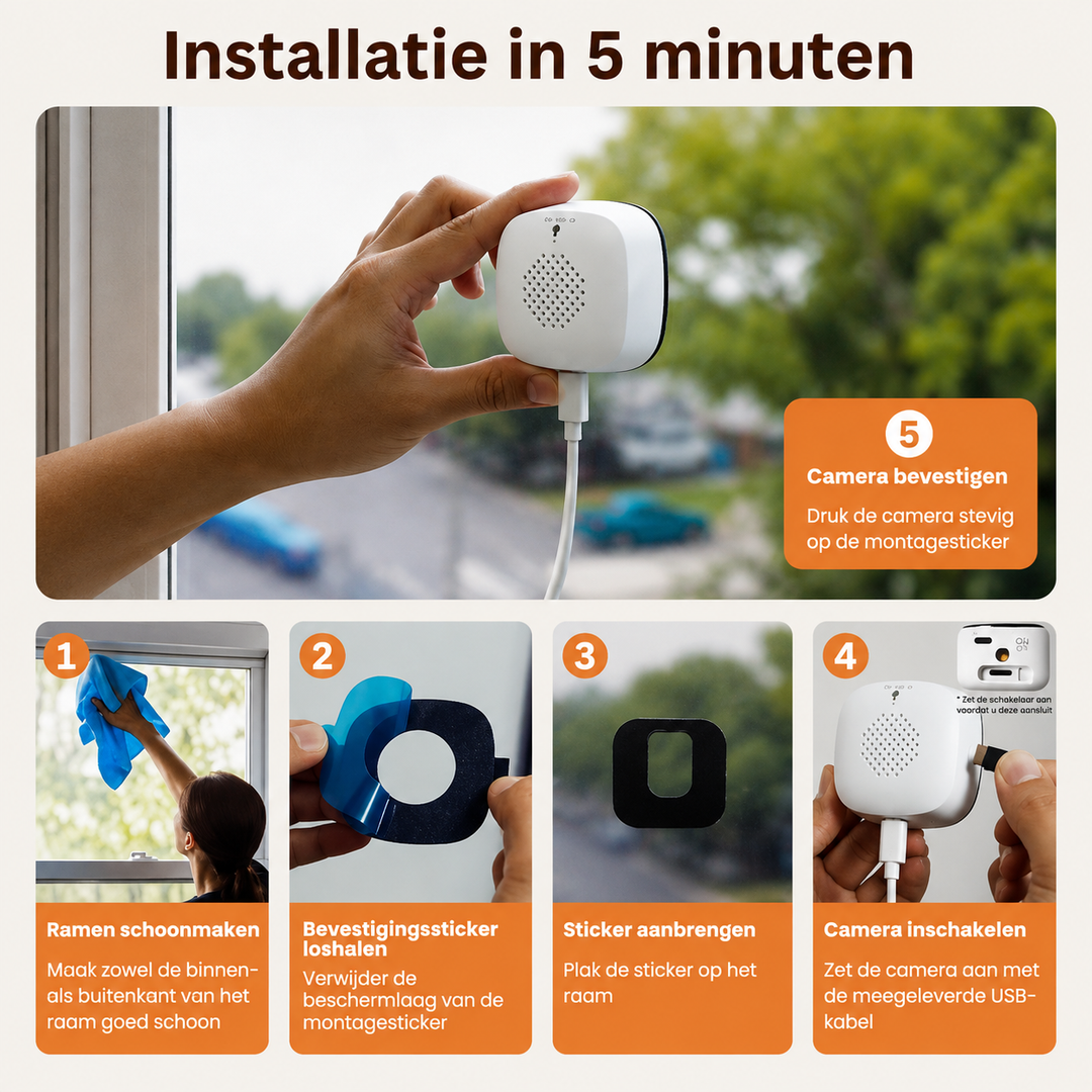 WindowGuard | Slimme 2K Beveiligingscamera voor Binnen