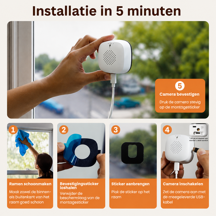 WindowGuard | Slimme 2K Beveiligingscamera voor Binnen