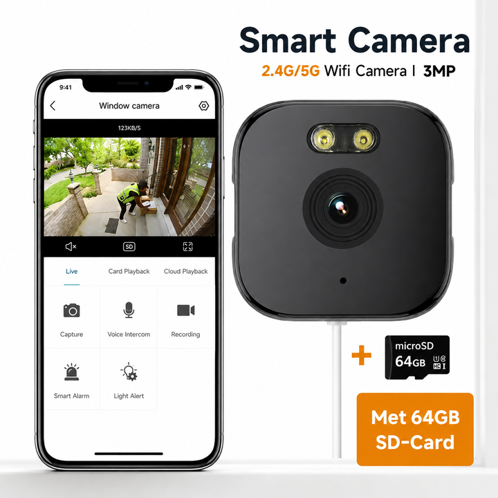 WindowGuard | Slimme 2K Beveiligingscamera voor Binnen