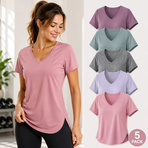 ActiveFit | 5-Pack Dames Sportshirts met V-Hals