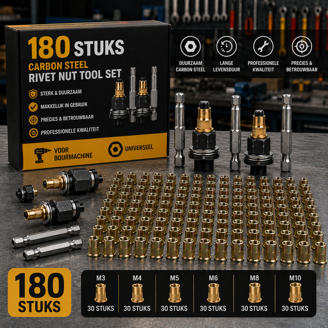 Carbon Steel Rivet Nut Tool Set | Eenvoudig Blindklinkmoeren Plaatsen