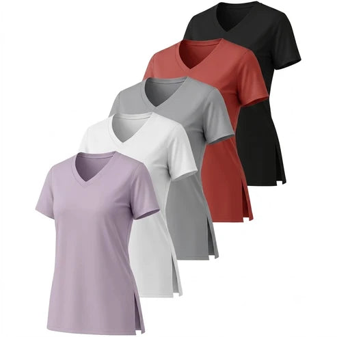 ActiveFit | 5-Pack Dames Sportshirts met V-Hals