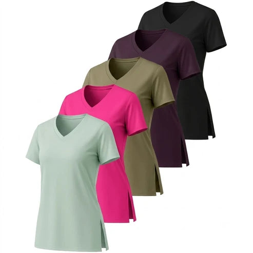 ActiveFit | 5-Pack Dames Sportshirts met V-Hals