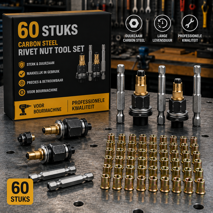 Carbon Steel Rivet Nut Tool Set | Eenvoudig Blindklinkmoeren Plaatsen